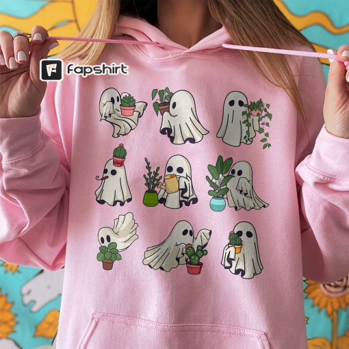 Cute Ghost Plant Lady Sweatshirt, Halloween Plants Sweatshirt, Ghost Plant T Shirt, Plant Lover Gift, Gardening Tee