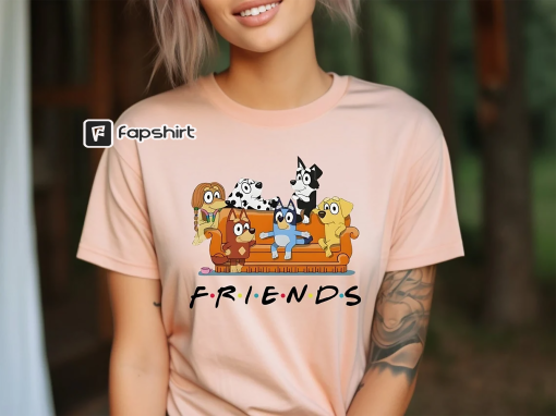 Friends Bluey T-Shirt, Bluey Cartoon Tee, Friends of Bluey Shirt, Animation Fans Top, Friends Bluey T-Shirt, Bluey Cartoon Fashion, Animated