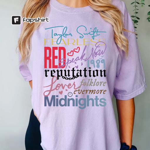 Vintage Taylor The Eras Tour 2023 Shirt, Taylor Album Logo 2023 Shirt, Swiftie Merch, Vintage The Eras Tour 2023, Midnights Concert Shirt