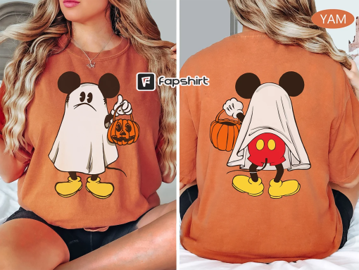 Mickey Ghost Halloween Comfort Colors Shirt, Mickey Mouse Halloween Shirt, Disney Pumpkin Halloween, Mickey’s Not So Scary Halloween Shirt