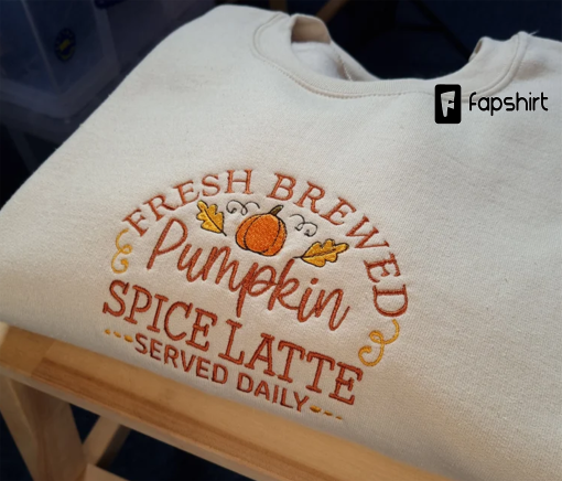 Embroidered Coffee Lover Jumper, Pumpkin Spiced Latte Jumper, Fall Jumper, Autumn Jumper, Cosy Autumn Sweater, Winter Sweater, Fall Tshirt