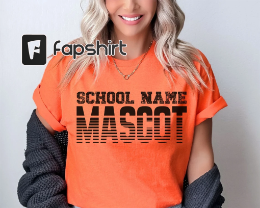 School Mascot Shirt Bulldogs Football Tshirt High School Spirit Tee School Sports Game Day Mom T-Shirt Personalized School Colors Kids Tee