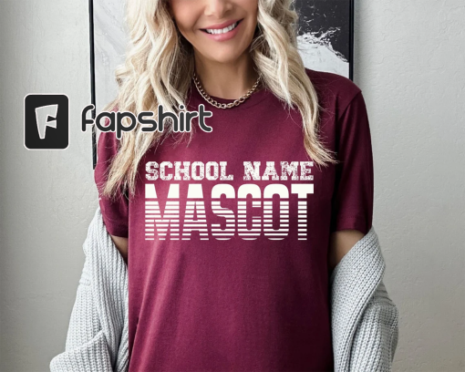 School Mascot Shirt Bulldogs Football Tshirt High School Spirit Tee School Sports Game Day Mom T-Shirt Personalized School Colors Kids Tee