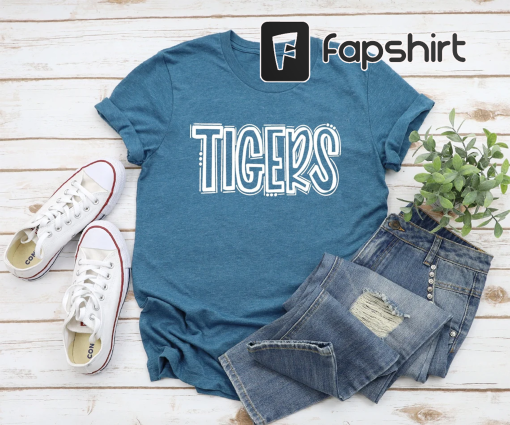 Tiger School Mascot Shirt, Favorite Team Shirt, School Team Shirt, Tiger Team Mascot Shirt, Tigers School Spirit Tee, Custom Mascot Tee