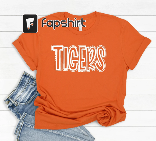 Tiger School Mascot Shirt, Favorite Team Shirt, School Team Shirt, Tiger Team Mascot Shirt, Tigers School Spirit Tee, Custom Mascot Tee