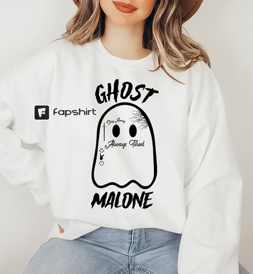 Ghost Malone Sweatshirt, Halloween Sweatshirt, Cute Ghost Sweat, Funny Halloween Crewneck, Spooky Sweatshirt, Stay Spooky, Halloween Party