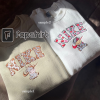 W.a.l.l-E x E.v.e Embroidered Crewneck | Disney Couples Gift | Halloween Couples Sweatshirts