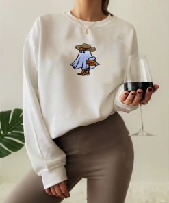 Embroidered Ghost Sweatshirt Embroidered Cowboy Ghost Sweatshirt…