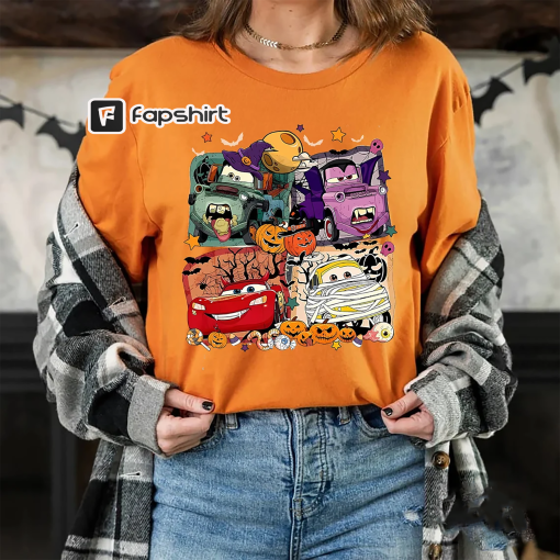 Comfort Color Retro Disney Cars Halloween Shirt, Lightning Mcqueen Halloween Shirt, Cars Land Halloween Shirt, Disneyland Halloween Shirt