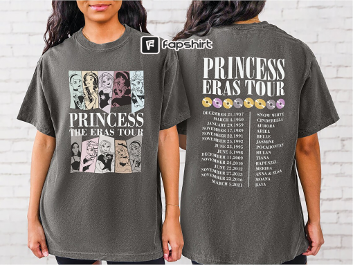 Princess Eras Tour Shirt, Disney Princess Era Tour Shirt, Princess Eras Tour Double-Sided Disney Shirt, Disney Matching Tee, Disneyworld Tee