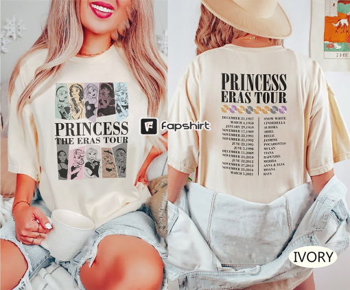 Princess Eras Tour Shirt, Disney Princess Era Tour Shirt, Princess Eras Tour Double-Sided Disney Shirt, Disney Matching Tee, Disneyworld Tee