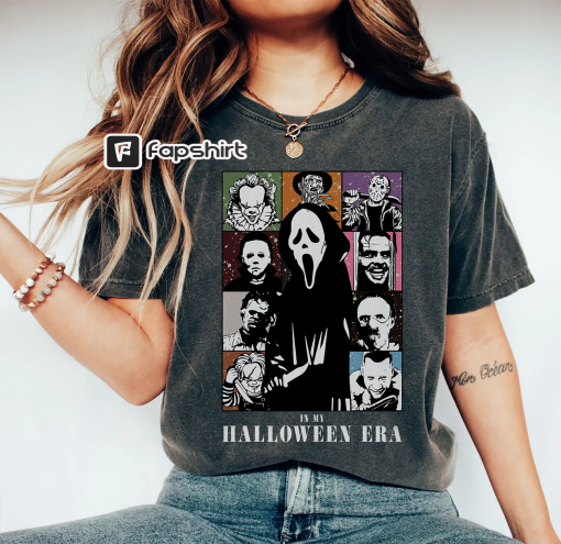 In My Halloween Era Comfort Color Shirt, Horror Movie Character Shirt, Eras Tour Halloween, Halloween Costume, Fall Vibes, Horror Movie