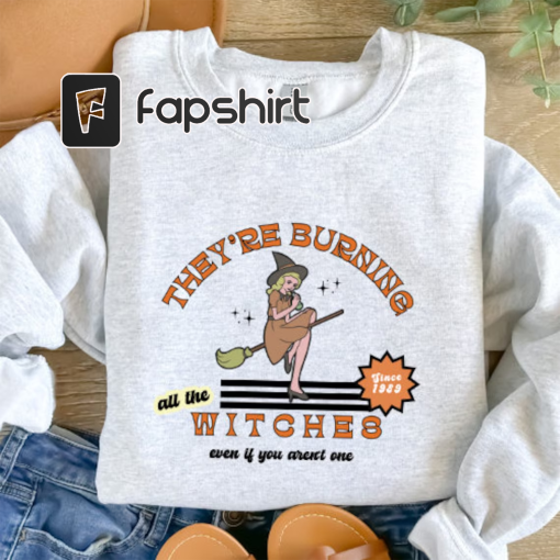 Taylor Swift Halloween Vintage Inspired Sweatshirt, Taylor Swift Halloween, Taylor Swift Inspired Sweatshirt, Theyre Burning All The Witches