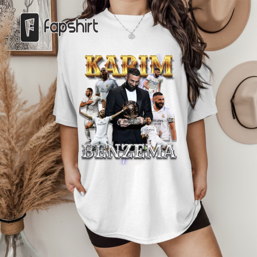 Karim Benzema 90s Style Vintage Bootleg Tee Graphic T-shirt, Benzema T-shirt, Football T-shirt,Real Madrid,Champions League