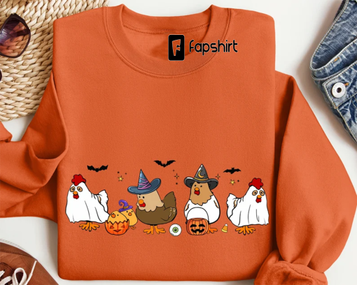 Ghost Chicken Sweatshirt, Magic Chicken Sweatshirt, Spooky Season Shirt, Funny Fall Shirt, Ghost Sweatshirt, Halloween Sweatshirt