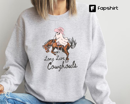 Long Live Cowghouls Sweatshirt, Western Halloween Shirt, Cowboy Ghost Shirt, Halloween Gift, Cowgirl Halloween Shirt, Spooky Cowboy Shirt