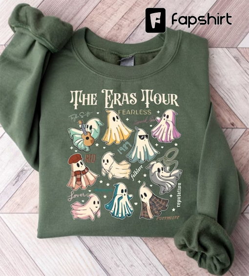 The Eras Tour Cute Ghosts Cottagecore Sweatshirt, Swiftie Concert Country Music Hoodie, Meet Me At Midnight TS Eras Tour Shirts