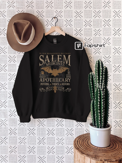 Salem Apothecary Halloween Sweatshirt, Vintage Style Halloween Tee, Salem Witches Shirt, Salem Sweatshirt, Salem 1692 Hoodie