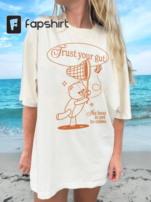 Aesthetic Summer T shirt, Retro Graphic Tee, Trust your gut Selfcare tshirt, Tumblr tshirt, Trendy Oversized, Vsco girl, Summer Surf tee