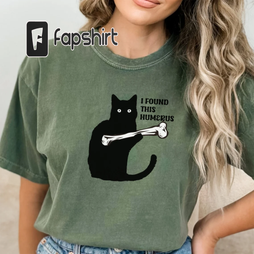 Funny Cat Halloween Shirt, Cute Halloween Cat Comfort Colors, Cat Lover Found this Humerus T shirt, Spooky Season Cat Tee, Gift for Cat Mom