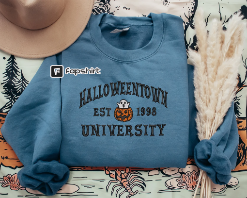 Embroidered Halloweentown Sweatshirt, Embroidered Fall Sweatshirt, Halloween Embroidered Sweatshirt, Spooky Season, Halloweentown University