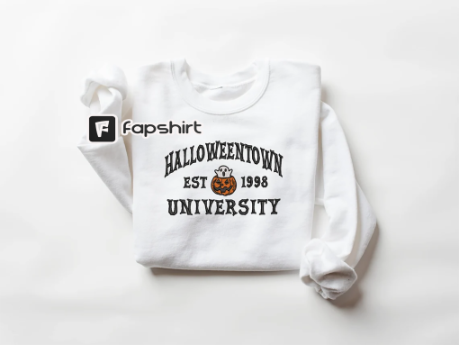 Embroidered Halloweentown Sweatshirt, Embroidered Fall Sweatshirt, Halloween Embroidered Sweatshirt, Spooky Season, Halloweentown University