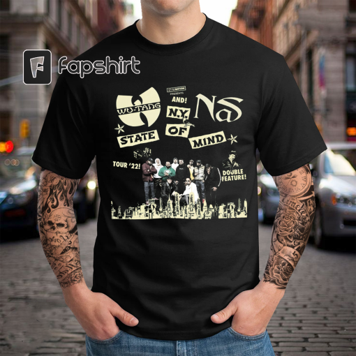 Wu-tang clan & Nas: NY State Of MInd Tour unisex T shirt, friends t Shirts, short sleeve, Shirt, Shirt For Woman, Men shirt. Concert t shit