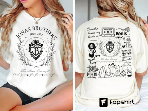 Jonas Brothers Double Sided Shirt, Five Albums One Night Tour, The Albums Shirt, Gift for Fan, Music Lovers TShirt, Jonas The Eras Tour Tee