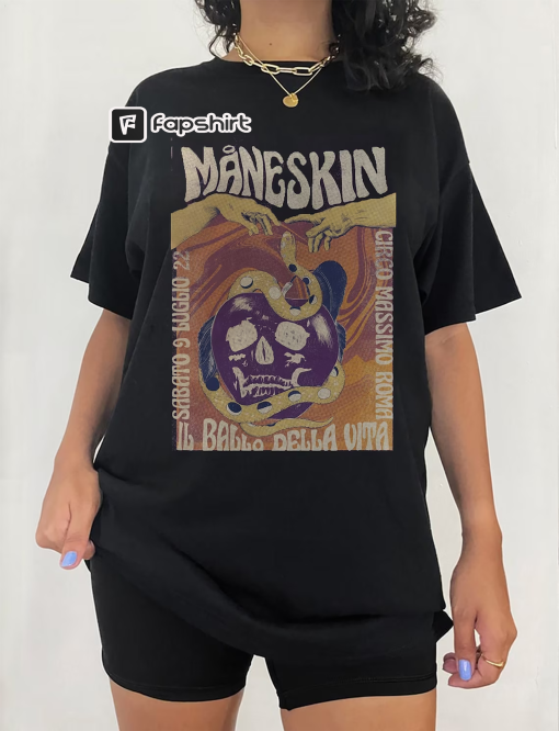 Vintage Maneskin Shirt, Måneskin Band Music Shirt, Måneskin World Tour Tee, Måneskin Fan Gift, Unisex Shirt