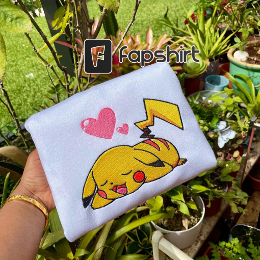 Pokemon Embroidered sweatshirt; Embroidered sweatshirt; Pokemon embroidery; Pokemon Hoodies; Pokemon sweatshirt;Anime & cartoon embroidery