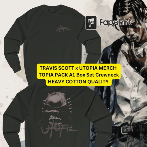 Travis Scott Utopia Merch Topia Pack A1 Box Set Heavyweight Crewneck Sweater w/ Official Design | 2 Colors | Cactus Jack