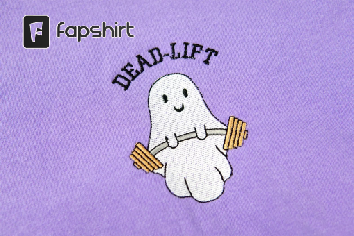 Ghost Dead Lift Halloween Tee | Halloween Tee | Ghost Shirt | Embroidered Halloween | Halloween Embroidery | Embroidered | Aesthetic T-shirt