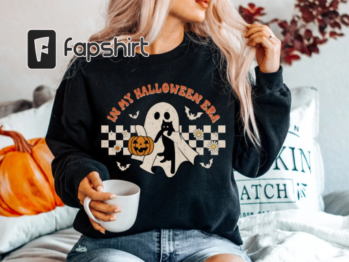 In My Halloween Era Halloween Crewneck Sweatshirt Halloween Party Sweatshirt For Women Ghost Sweatshirt