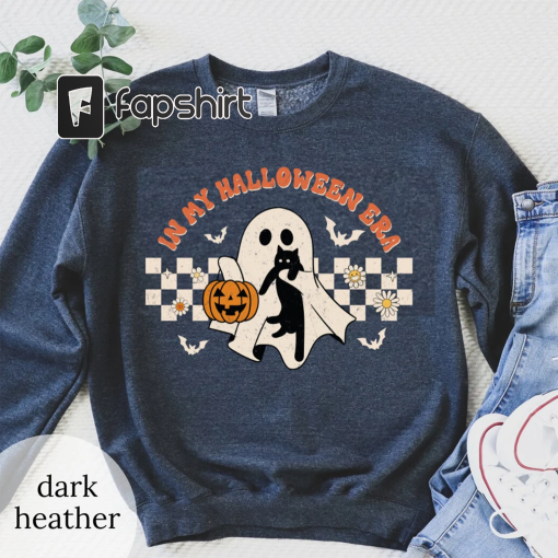 In My Halloween Era Halloween Crewneck Sweatshirt Halloween Party Sweatshirt For Women Ghost Sweatshirt