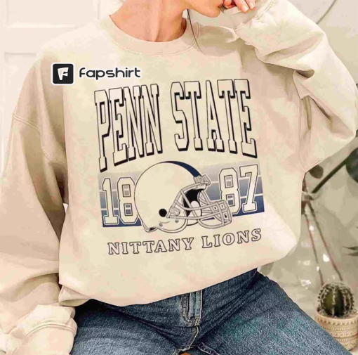 Vintage NCAA Retro University of Penn State 1887 Crewneck Sweatshirt, Football Penn State T-Shirt, Penn State Fan Crewneck Shirt