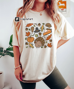 Thanksgiving Doodles Pumpkin Leaves Sweatshirt,Happy Turkey Day…