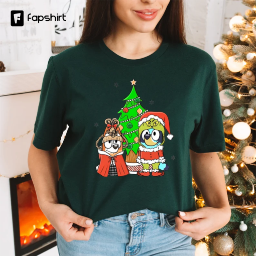 Bluey Family Christmas Sweatshirt, Bluey Christmas Shirt, Bluey Christmas Tee, Bluey and Bingo T-Shirt