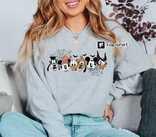 Retro Spooky Mouse and Friends Sweatshirt, Disney Halloween Sweatshirts, Mickey Boo Halloween Crewneck, Disney Spooky Sweater,Pumpkin Mickey