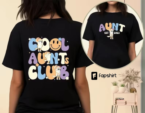 Personalized Year Aunt Trixie Cool Aunt Club Comfort Color, Bluey Auntie Sweatshirt, Bluey Bingo Matching Family Vacation Hoodie