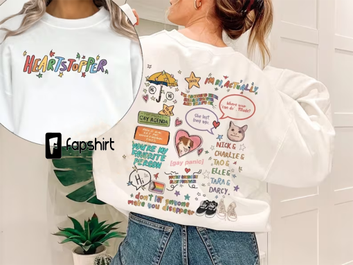 Hearstopper Leaves Sweatshirt, LGBT Movie Crewneck, Nick And Charlie Sweatshirt, Boy Meets Boy Support LGBTQ Sweatshirt