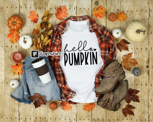 Hello Pumpkin Sweatshirt, Fall Shirts for Women, Pumpkin Crewneck, Cute Fall Tshirt, Fall Apparel, Pumpkin Season Shirt, Cute Fall Shirt