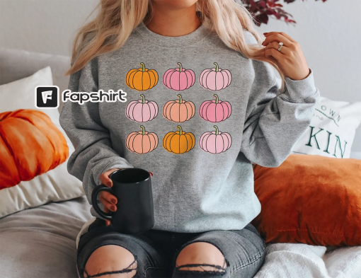 Pumpkin Halloween Shirt, Women Halloween Sweatshirt, Fall Mommy and Me Outfits Thanksgiving Pumpkin Shirt, Fall Shirts for Women Kids