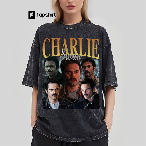 Charlie Swan Vintage Washed T-Shirt,Actor Homage Graphic Unisex Long Sleeve, Bootleg Retro 90’s Fans Hoodie Gift