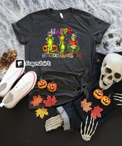 Halloween Thanksgiving Christmas Shirt, Happy HalloThanksMas Sweatshirts,…