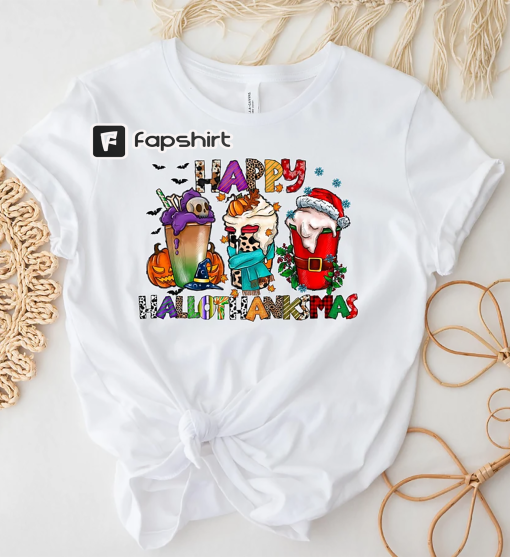 Happy Hallothanksmas Tshirt, Happy Halloween Shirt, Happy Fall Tee Shirt, Funny Halloween Shirt