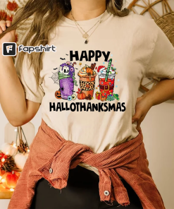 Happy Hallothanksmas Shirt, Halloween Shirt, Thanksgiving Shirt,…