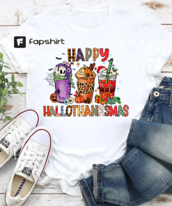 Happy Hallothanksmas Shirt, Halloween Shirt, Thanksgiving Shirt,…