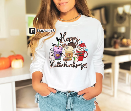 Happy Hellothanksmas Sweatshirt, Happy Hallothanksmas Hoodie, Christmas Sweatshirt, Halloween Hoodie, Thanksgiving Sweatshirt,