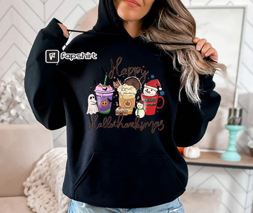 Happy Hellothanksmas Sweatshirt, Happy Hallothanksmas Hoodie, Christmas Sweatshirt, Halloween Hoodie, Thanksgiving Sweatshirt,