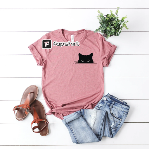 Black Cat T-Shirt, Black Cat Gifts, Cat Mom, Cat T Shirt, Cute Kitty, Cat Halloween Shirt, Pet Shirt, Cat Shirt For Women, Cat Shirt Women